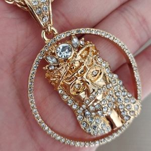 ✝️ 18K Gold Plated Jesus Piece Pendant & 30" Rope Chain Necklace 🙏-#12